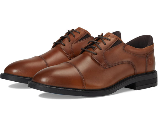 Men's Nunn Bush Kore Icon Cap Toe Oxford Easy-on Easy-off Dress Casual Shoe Cognac