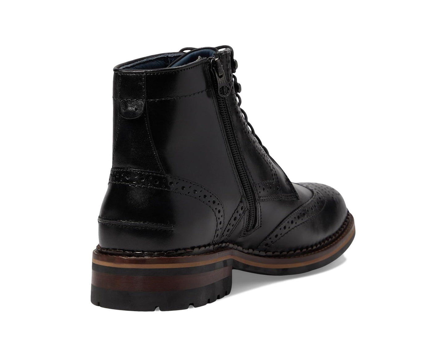Men's Johnston & Murphy Connelly Wing Tip Boot Black Full Grain