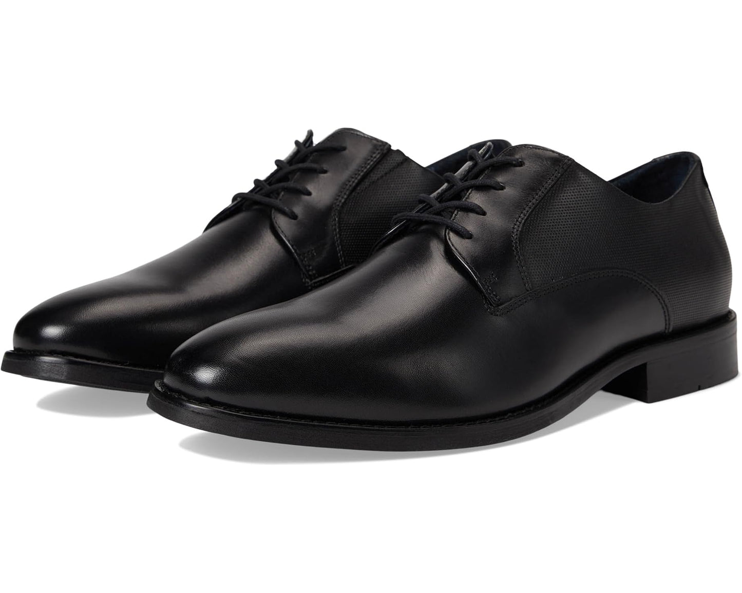 Men's Johnston & Murphy Landry Embossed Plain Toe Black Full Grain