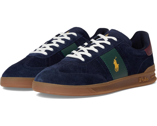Men's Polo Ralph Lauren Heritage Aera Suede Sneakers Navy/Wine/Forest 1