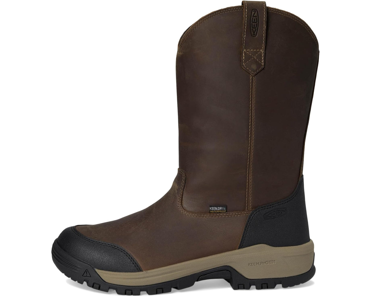 Men's KEEN Utility Evanston Pull-On Waterproof Boot (Soft Toe) Bison/Black
