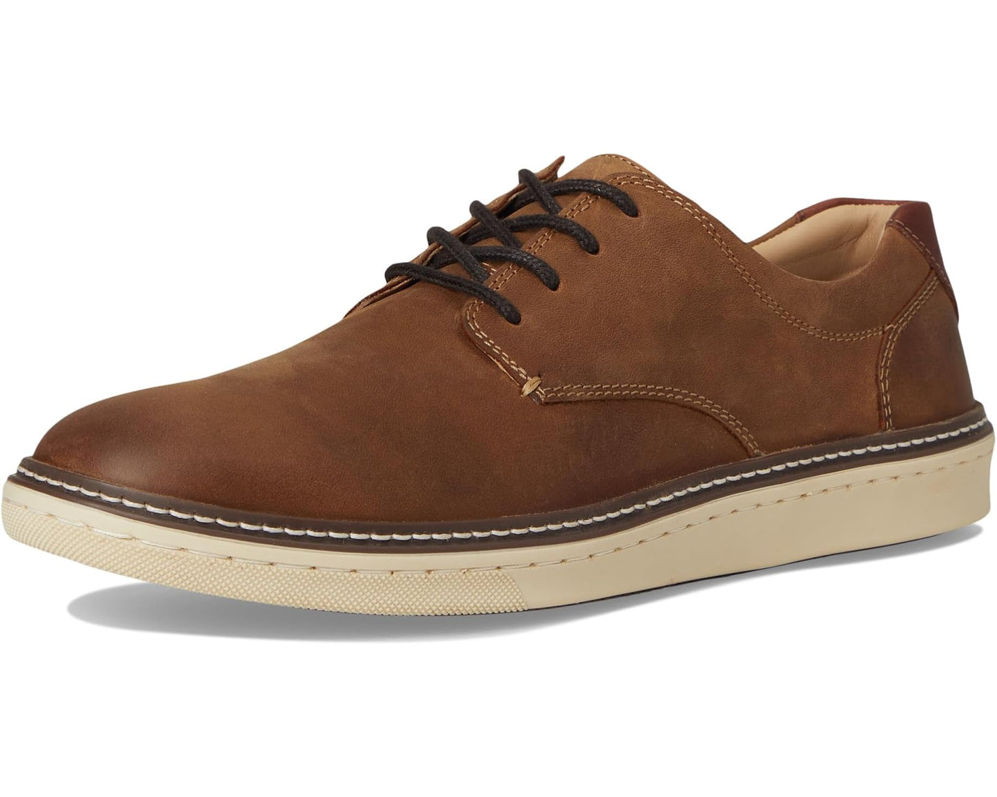 Men's Johnston & Murphy McGuffey Casual Plain Toe Sneaker Brown Oiled Full Grain