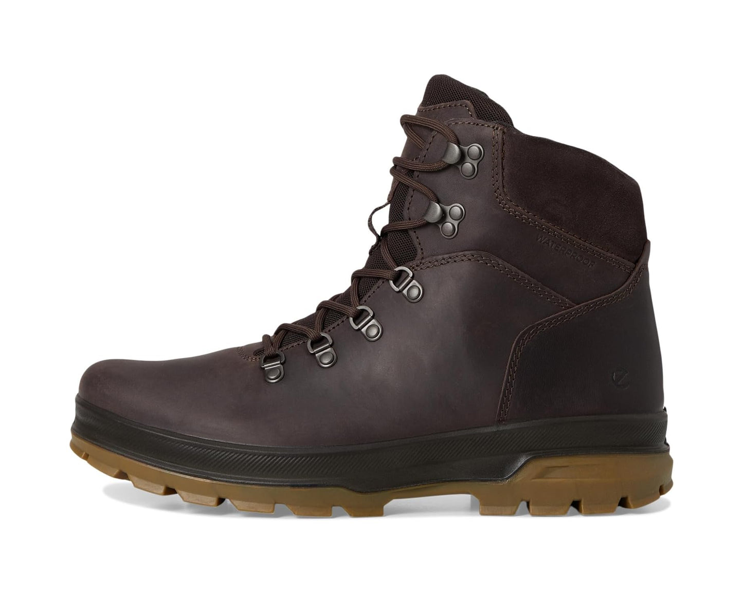 Men's ECCO Sport Rugged Track Plain Toe High Waterproof Hiking Boots Coffee