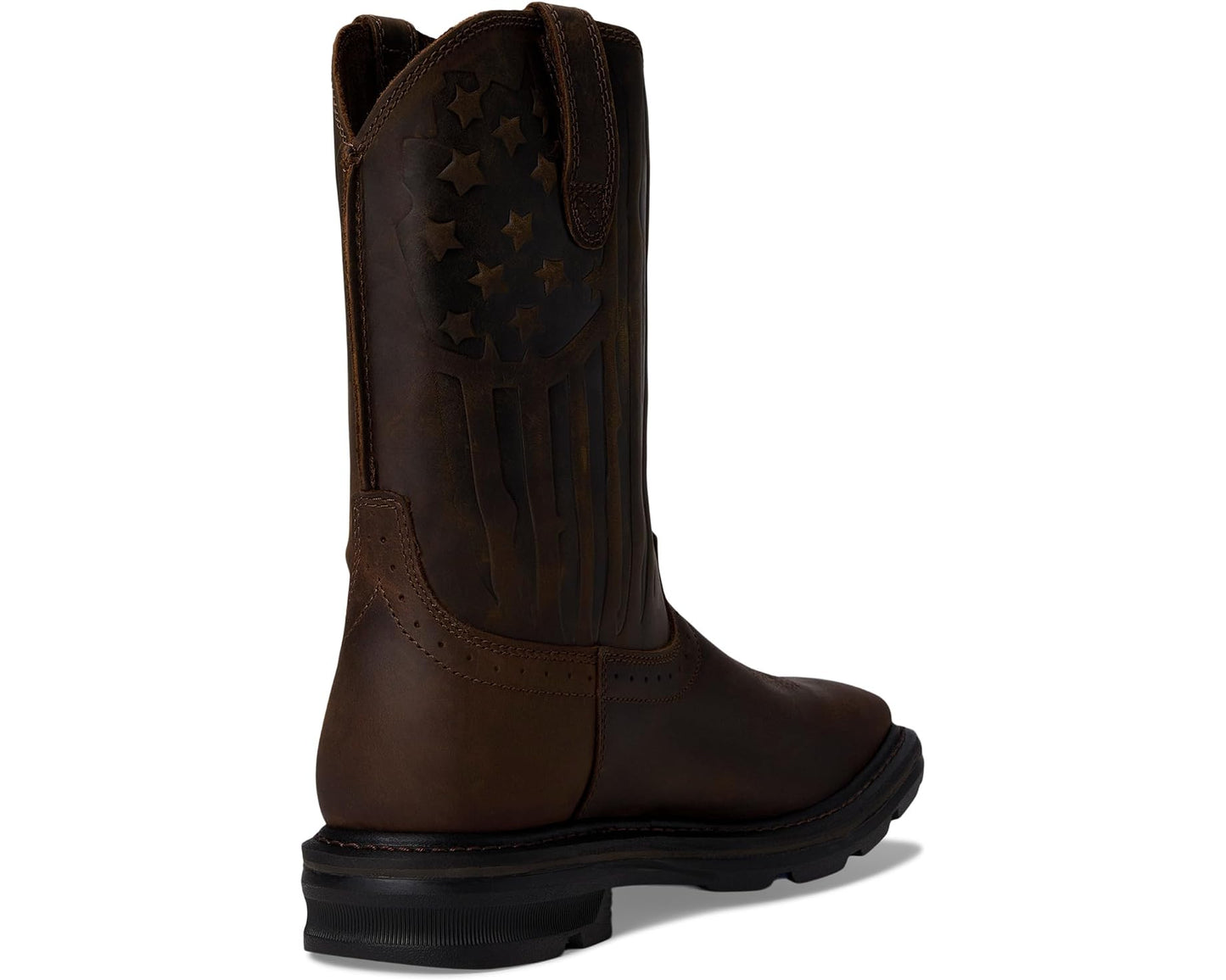 Men's Ariat Sierra Shock Shield Patriot Work Boots Distressed Brown
