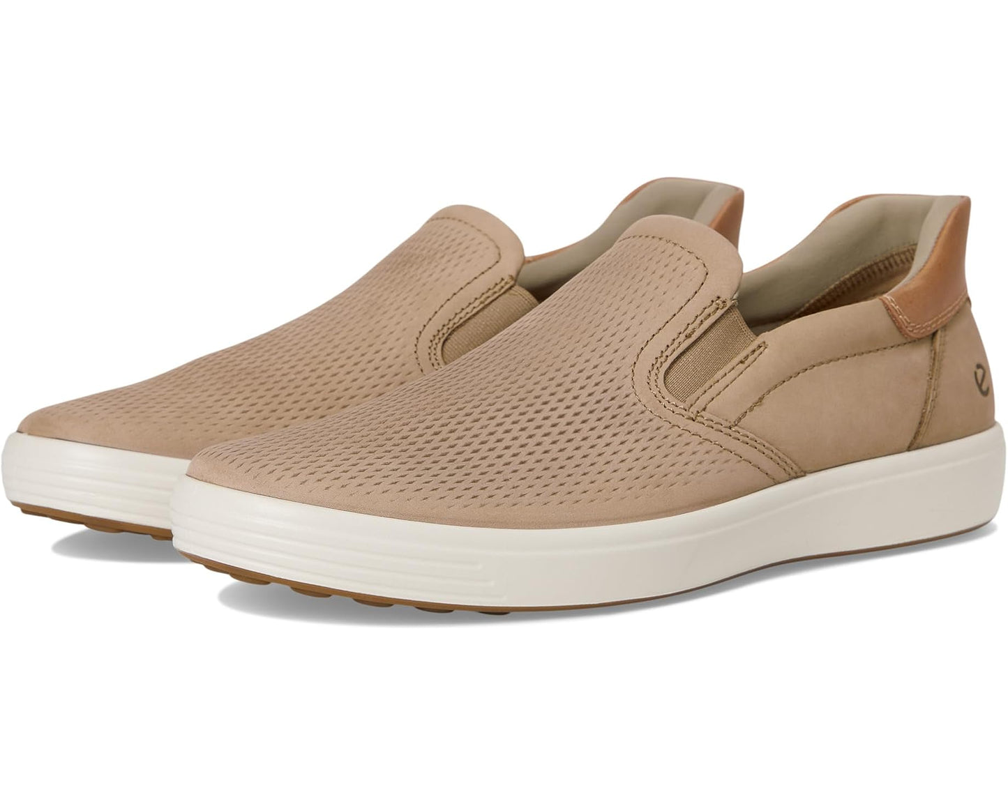 Men's ECCO Soft 7 Easy Slip On Sneaker Nutmeg Brown/Cashmere