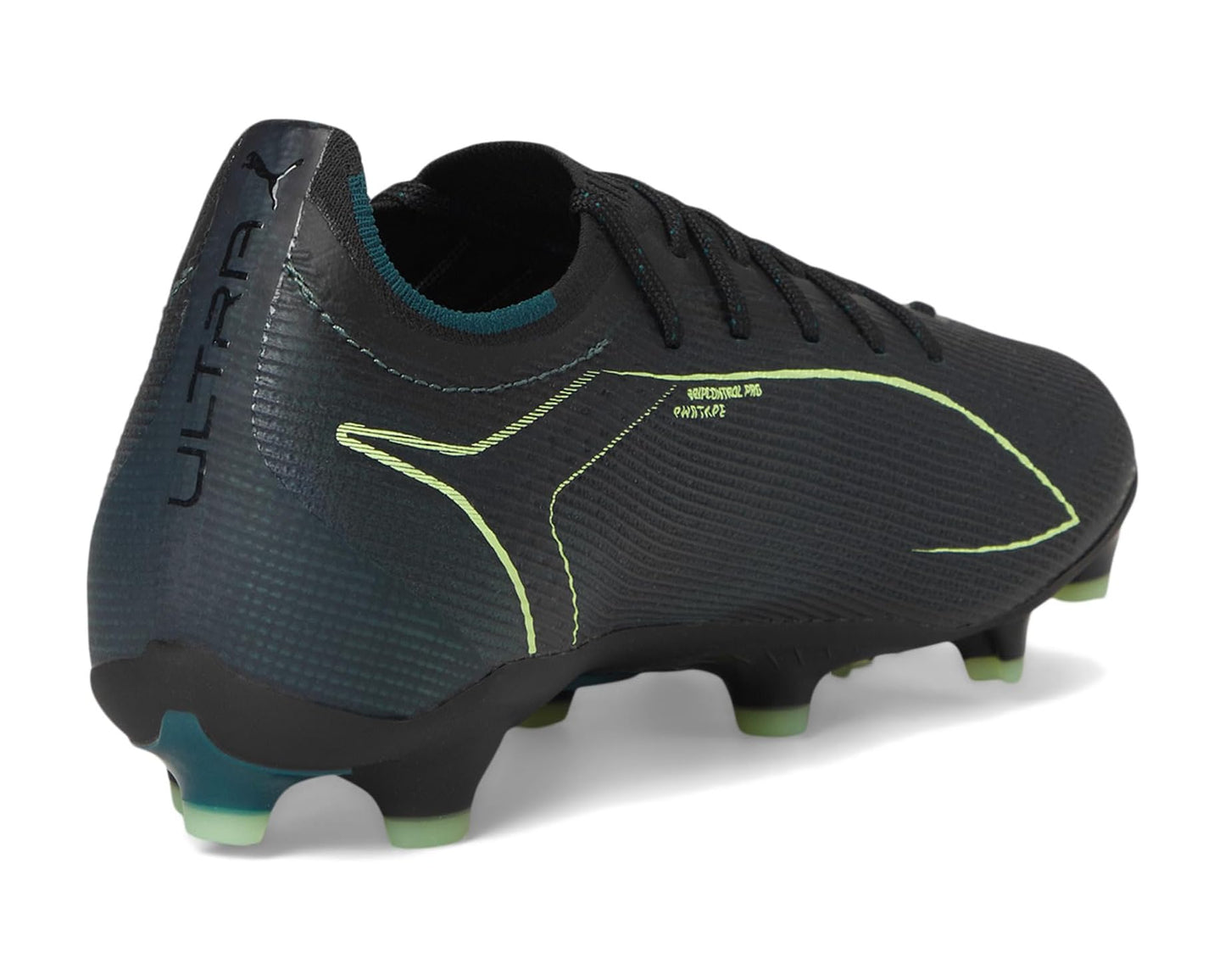 Men's PUMA Ultra 6 Pro Firm, Artificial Ground Soccer Cleats Black/Fizzy Light/Green Terrain
