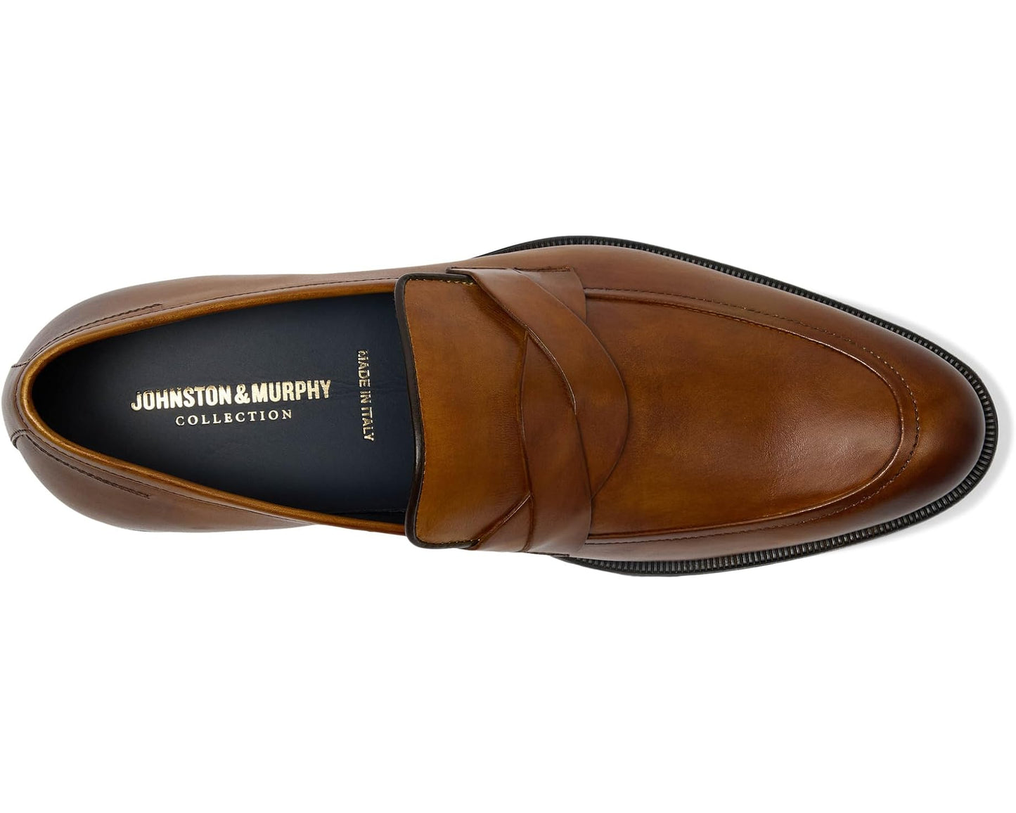 Men's Johnston & Murphy Collection Flynch Braided Strap Loafer Tan Italian Calfskin
