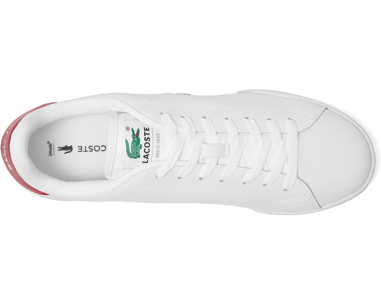 Men's Lacoste Carnaby Cup Leather Sneakers White/Navy/Red