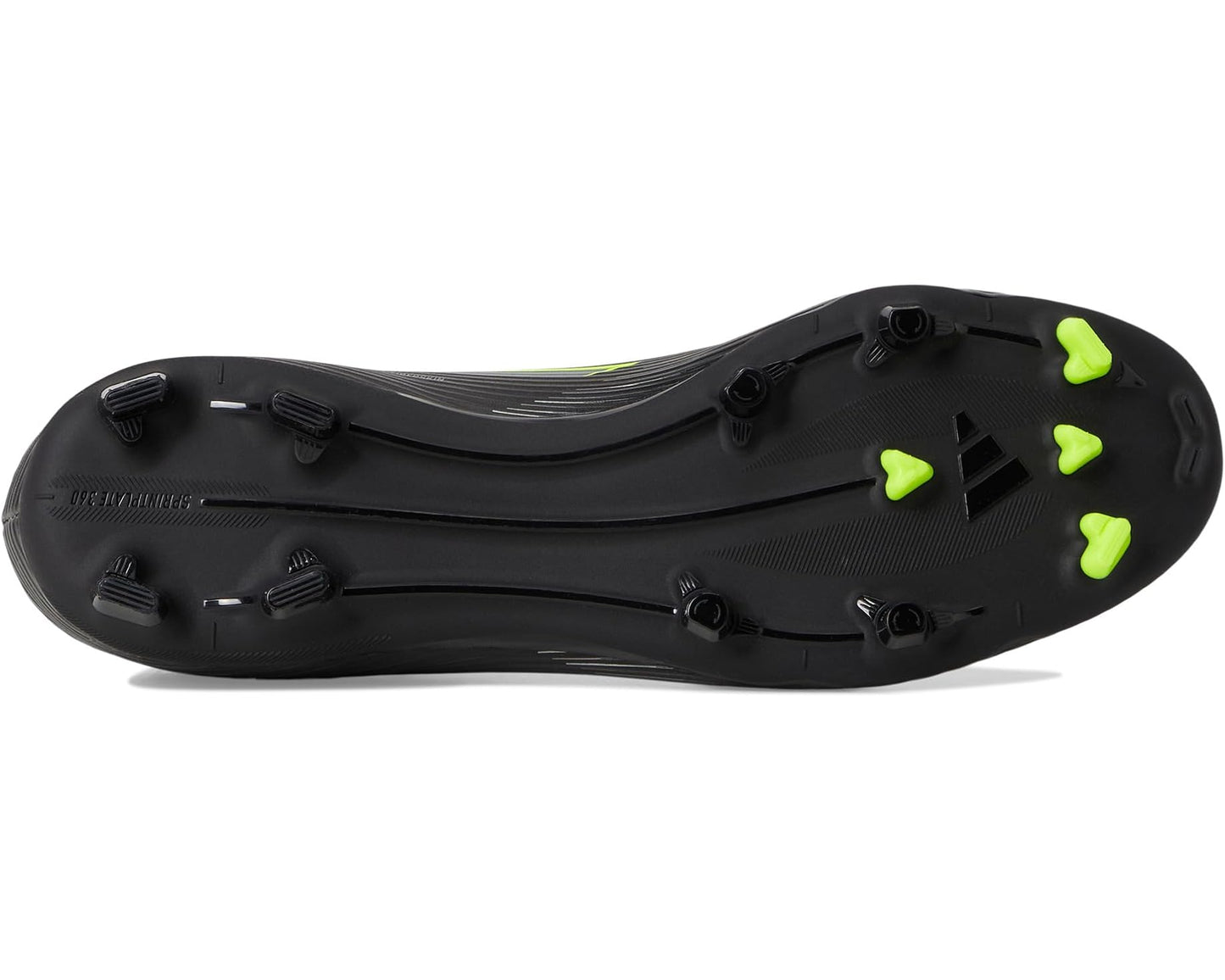 Unisex adidas F50 League Laceless Firm Ground Soccer Cleats Black/Iron Metallic/Lucid Lemon