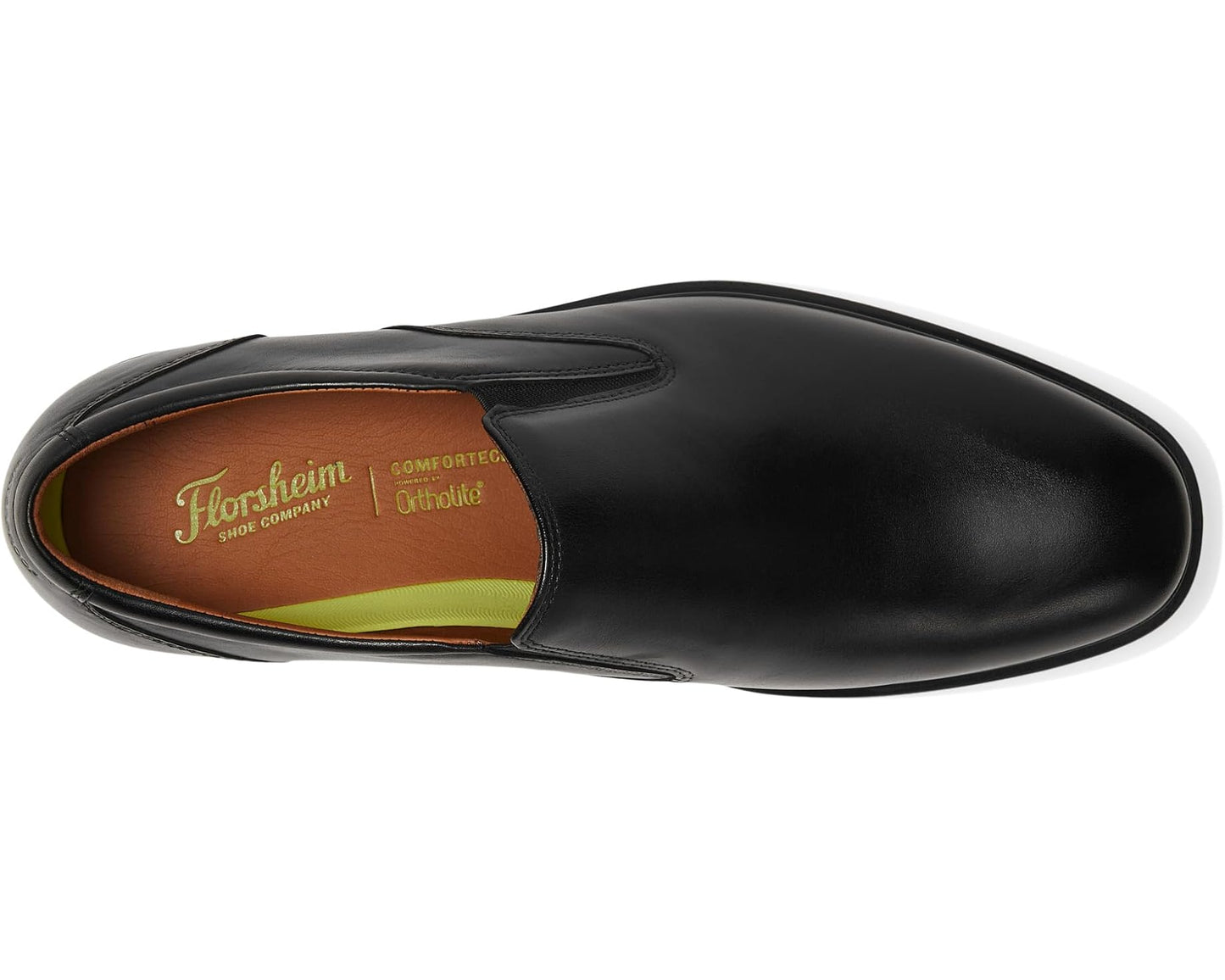 Men's Florsheim Forecast Waterproof Plain Toe Slip-On Black Smooth