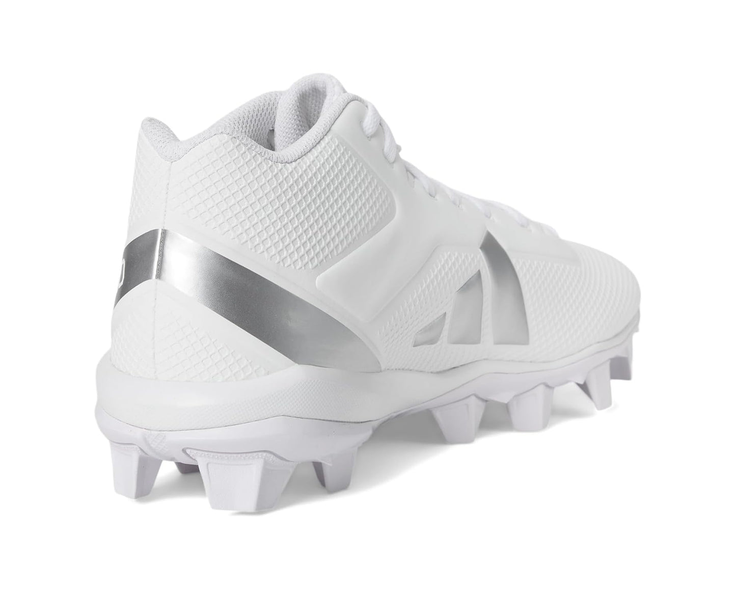Men's adidas Adizero Impact.2 Molded Rubber Football Cleats White/Silver Metallic/White