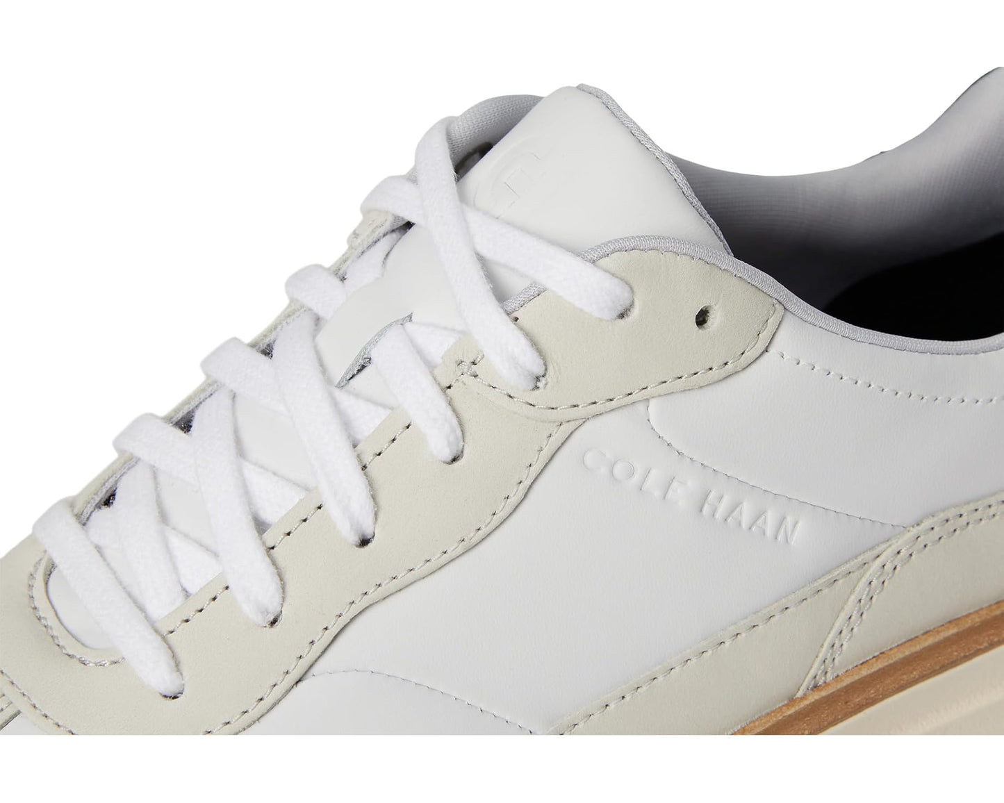Men's Cole Haan Grandpro Featherarc Bike Toe Sneakers Optic White/Ivory/Black