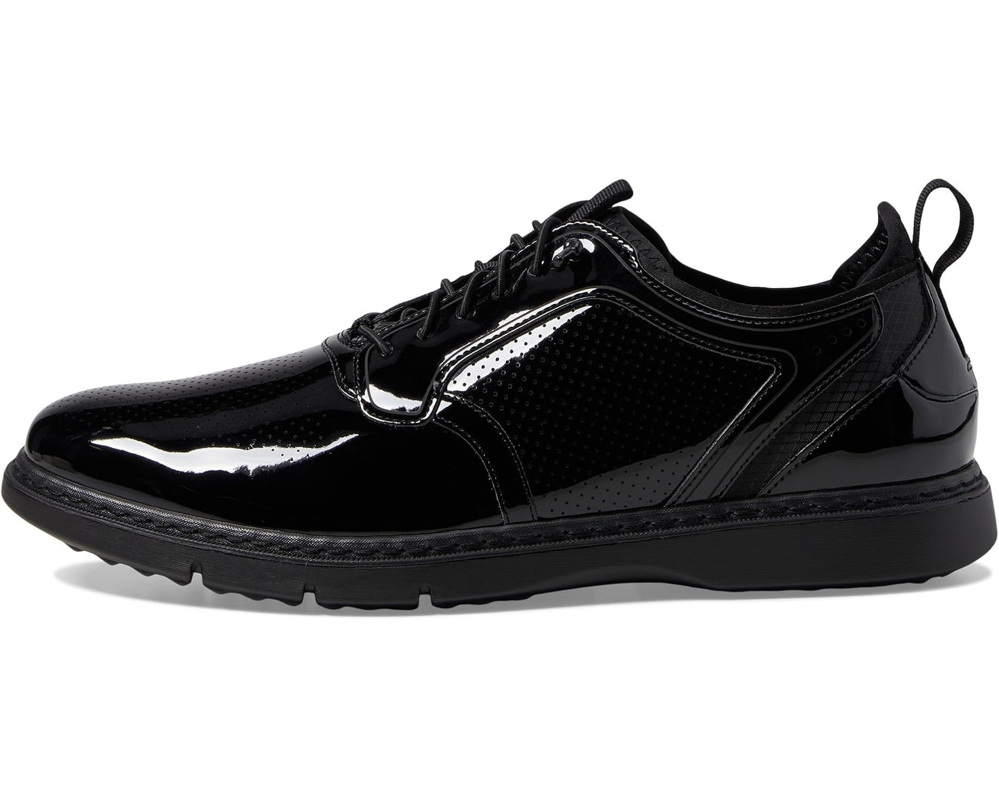 Men's Stacy Adams Spyre Plain Toe Elastic Lace Black Patent