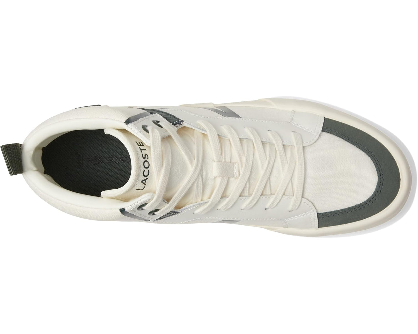 Men's Lacoste L004 Mid Sneakers Off-White/Dark Green