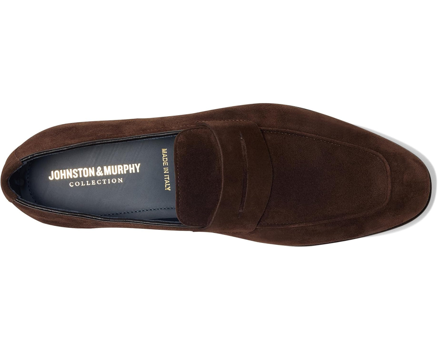 Men's Johnston & Murphy Collection Taylor Penny Dark Brown Italian Suede