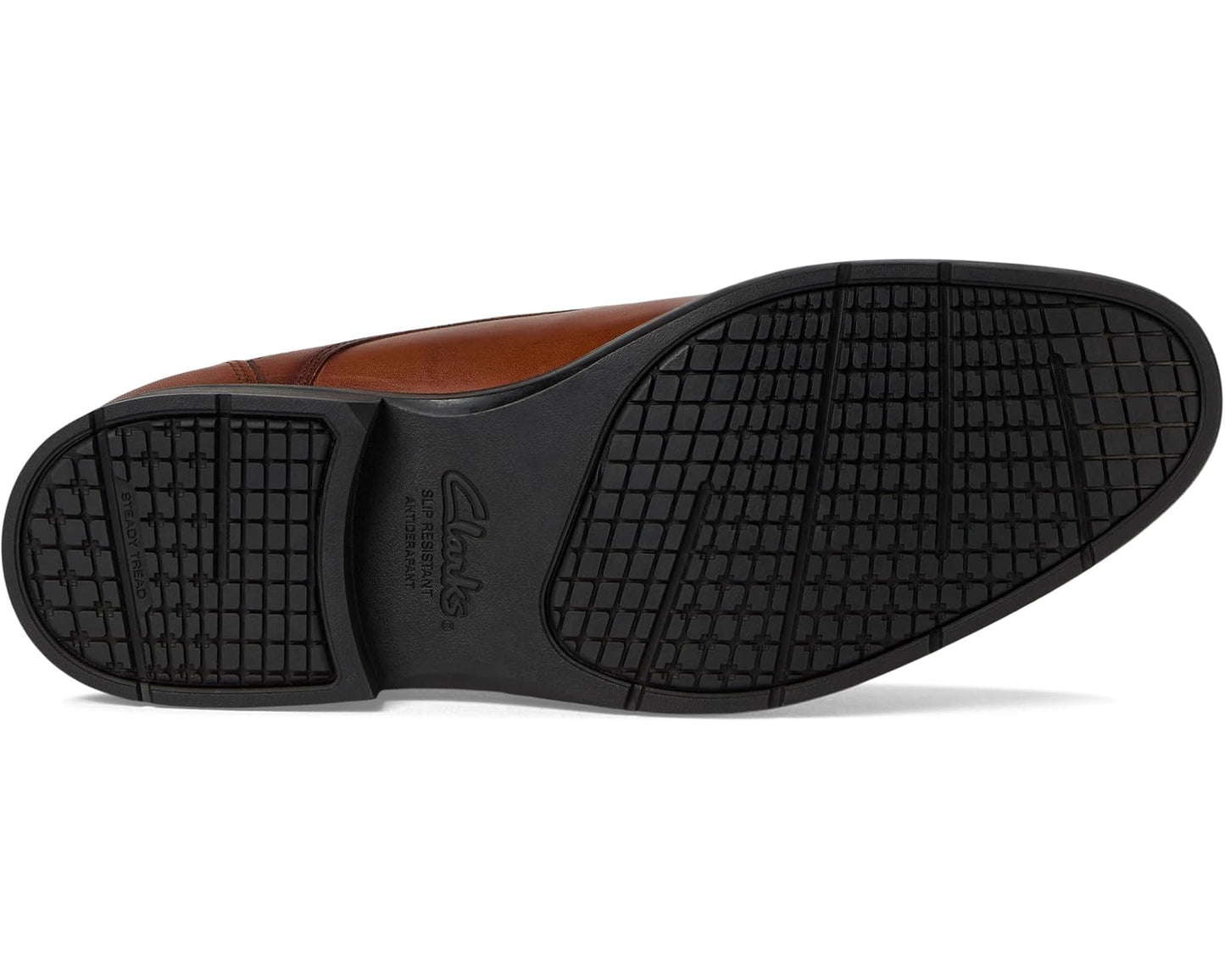 Men's Clarks Steadwell Lace Dark Tan Leather
