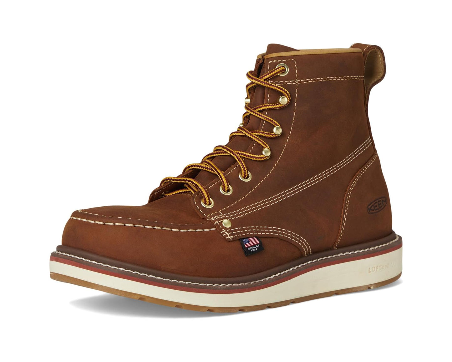 Men's KEEN Utility Liberty 6 Waterproof Boot (Soft Toe) Leather Brown/Birch