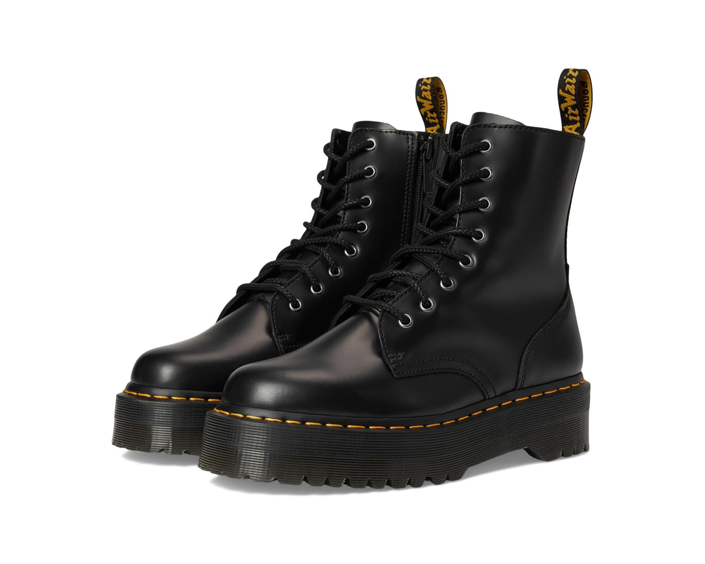 Men's Dr. Martens Jadon Smooth Leather Platform Boots Black Polished Smooth