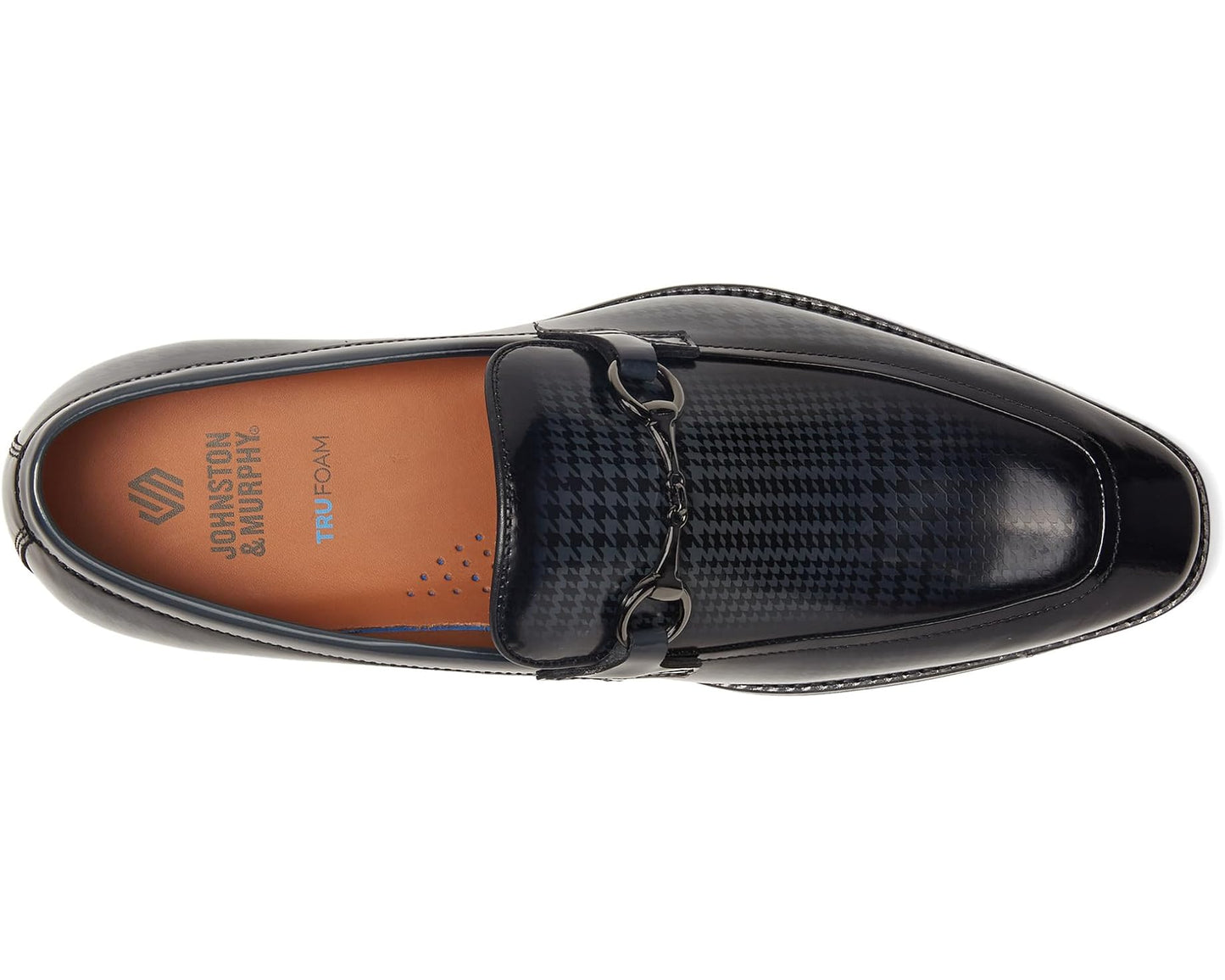 Men's Johnston & Murphy Sullivan Bit Black Brush-off Houndstooth Calfskin