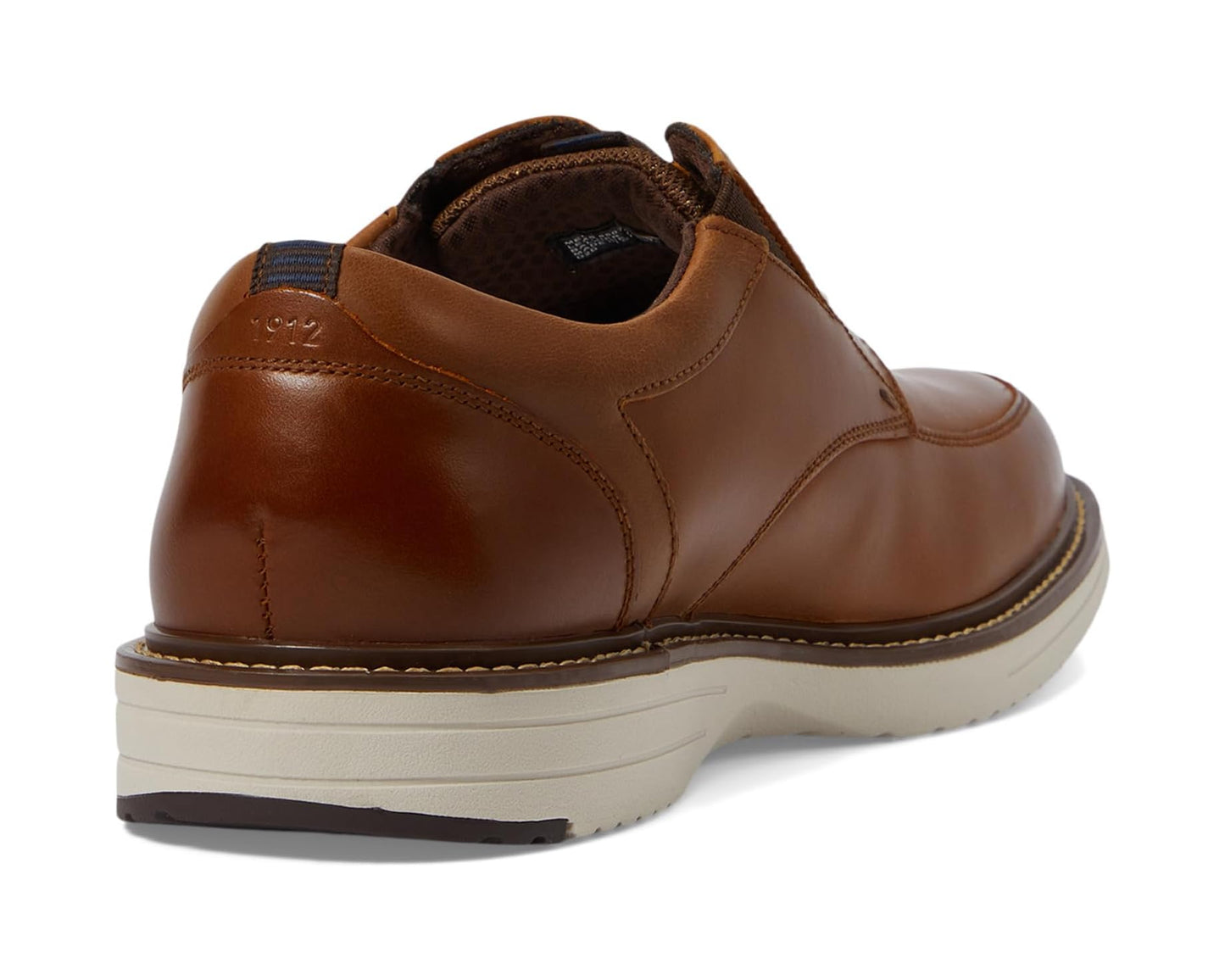 Men's Nunn Bush Griff Moccasin Toe Oxford Lightweight and Comfortable for All Occasions Leather Lace Up Cognac
