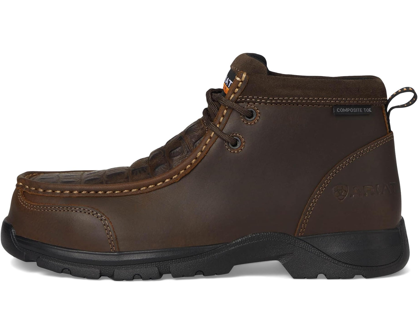 Men's Ariat Edge LTE Moc Composite Toe Work Boots Brown/Brown Croco Print