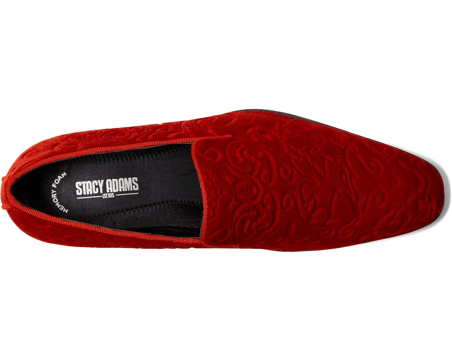 Men's Stacy Adams Saunders Velour Slip-On Red