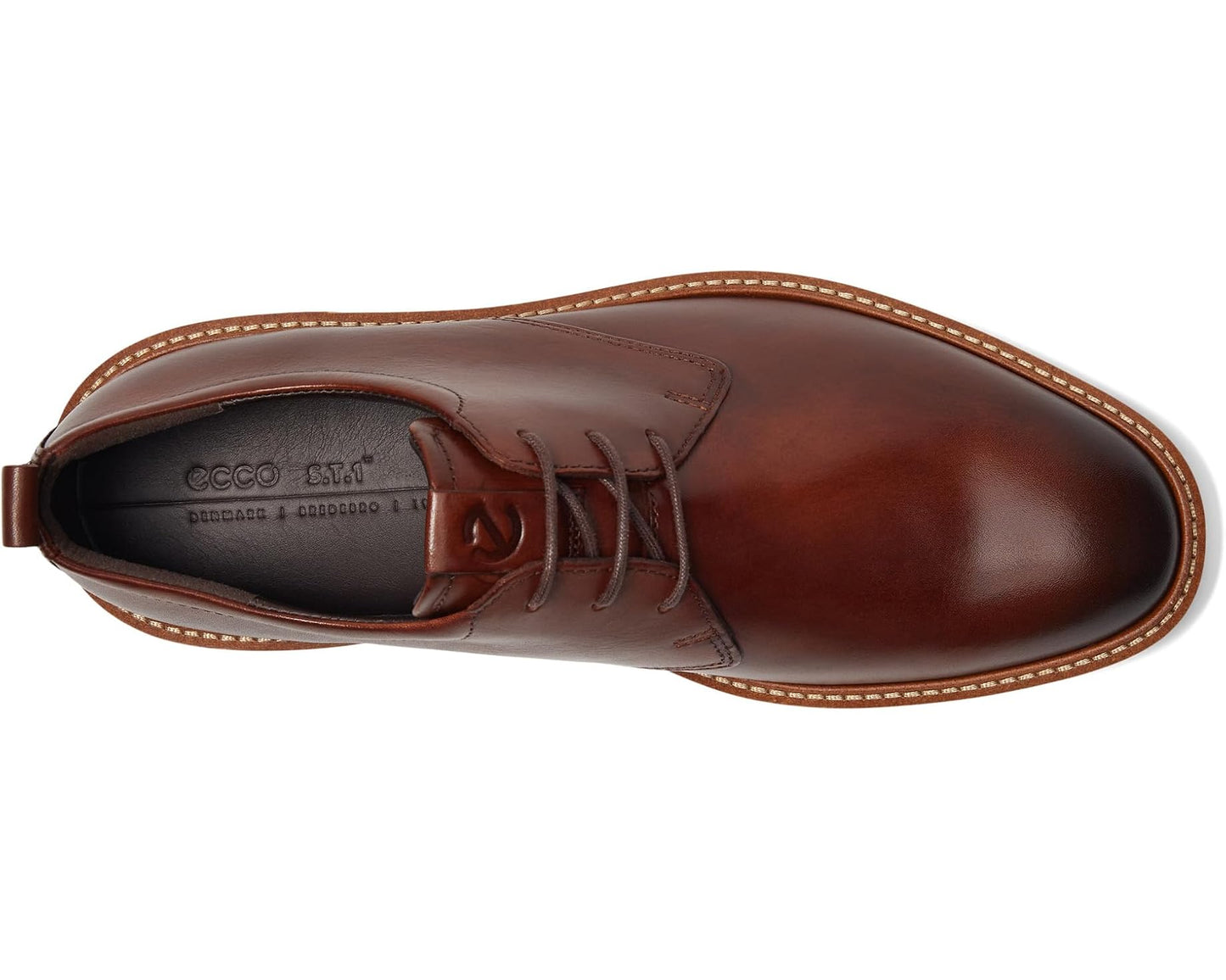 Men's ECCO ST1 Hybrid Plain Toe Tie Cognac