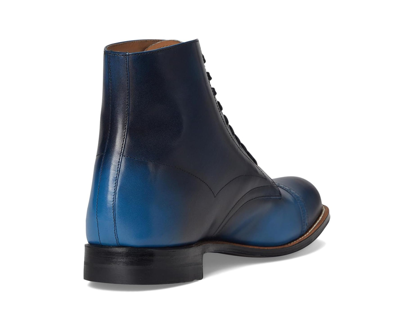Men's Stacy Adams Madison Cap Toe Lace-Up Boots Blue