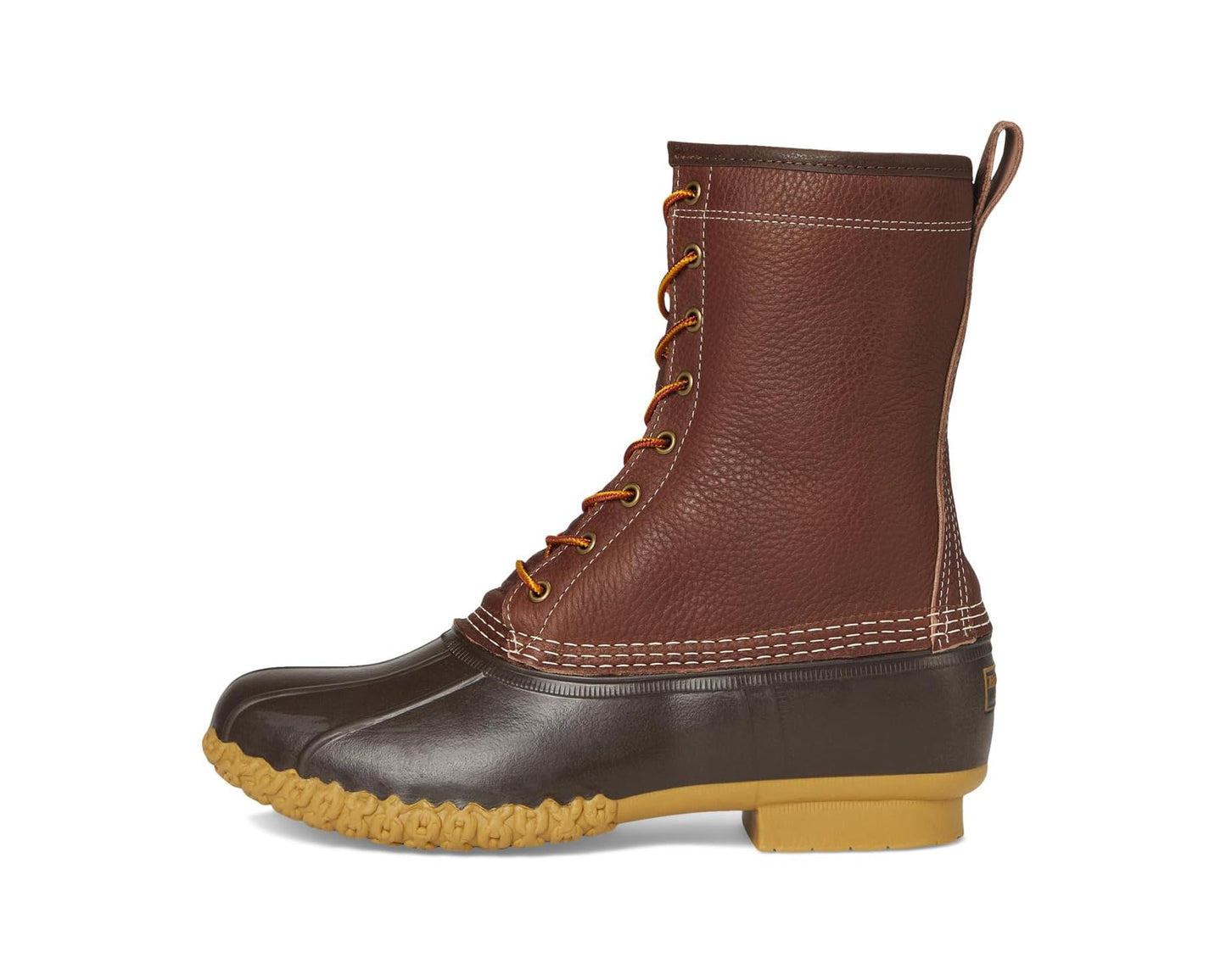 Men's L.L.Bean 10 Bean Boots Shearling Lined Insulated Tumbled Leather Maple/Brown