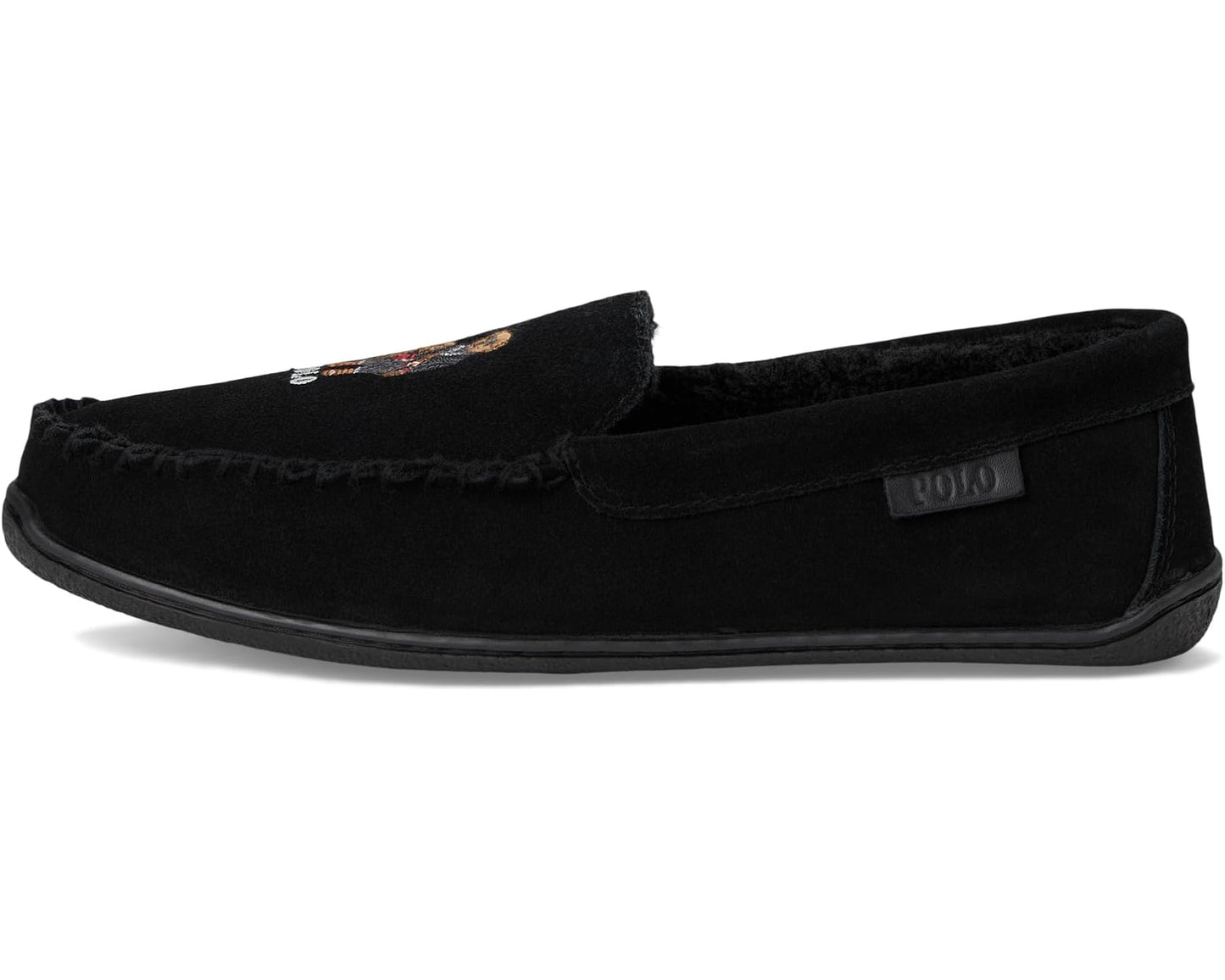 Men's Polo Ralph Lauren Brenan Bear Moc Slipper Suede/Holidybear Black