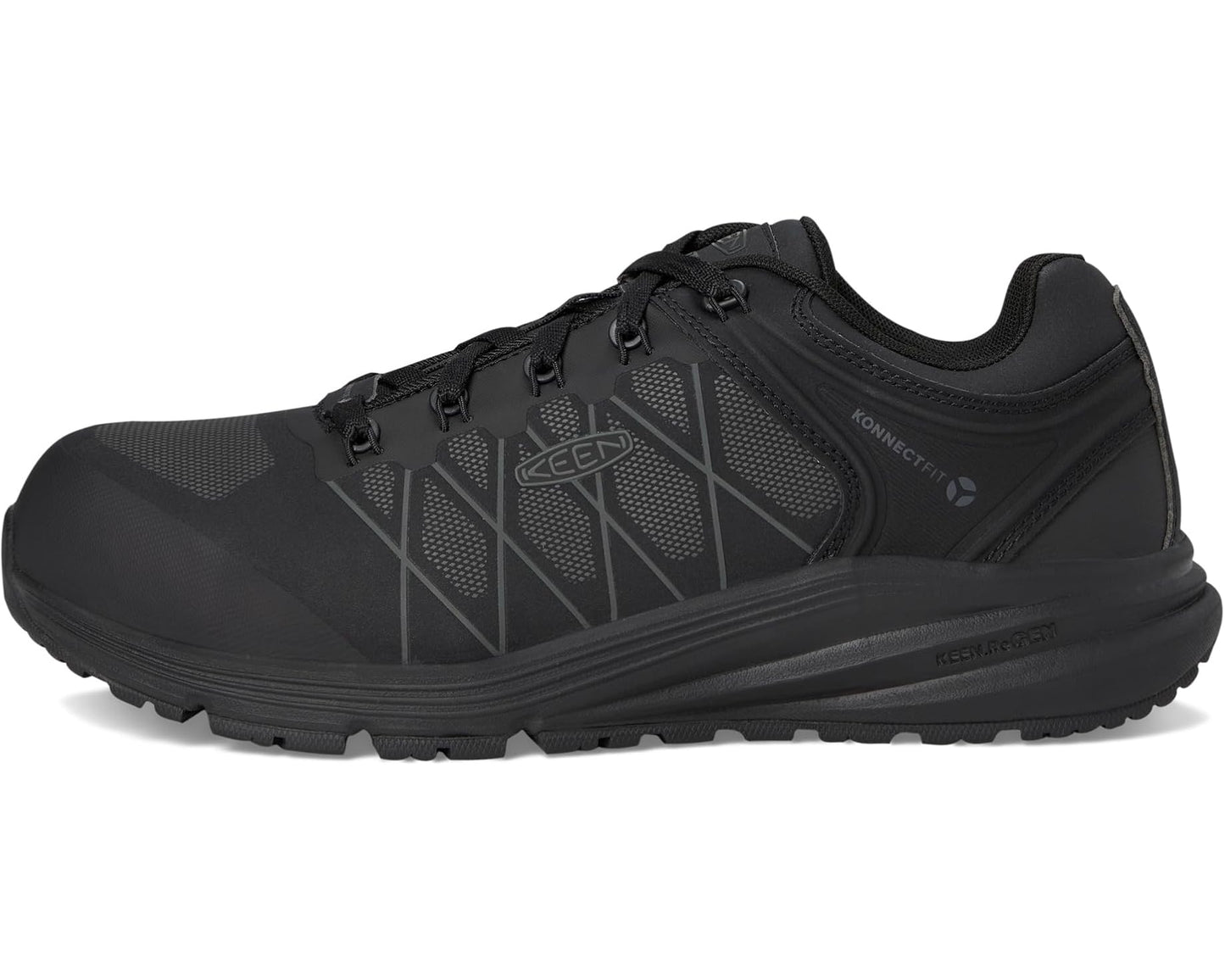 Men's KEEN Utility Vista Energy XT Work Sneaker Internal Met Guard (Carbon Toe) Black/Magnet