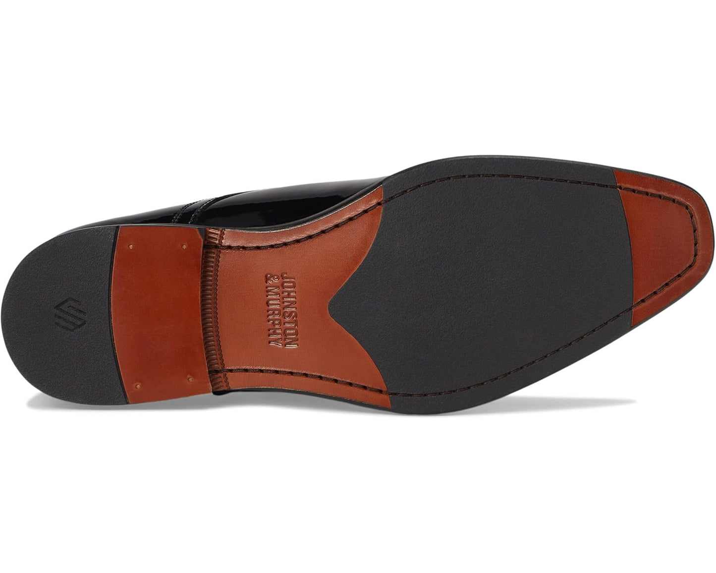 Men's Johnston & Murphy Sullivan Plain Toe Black Italian Patent Calfskin