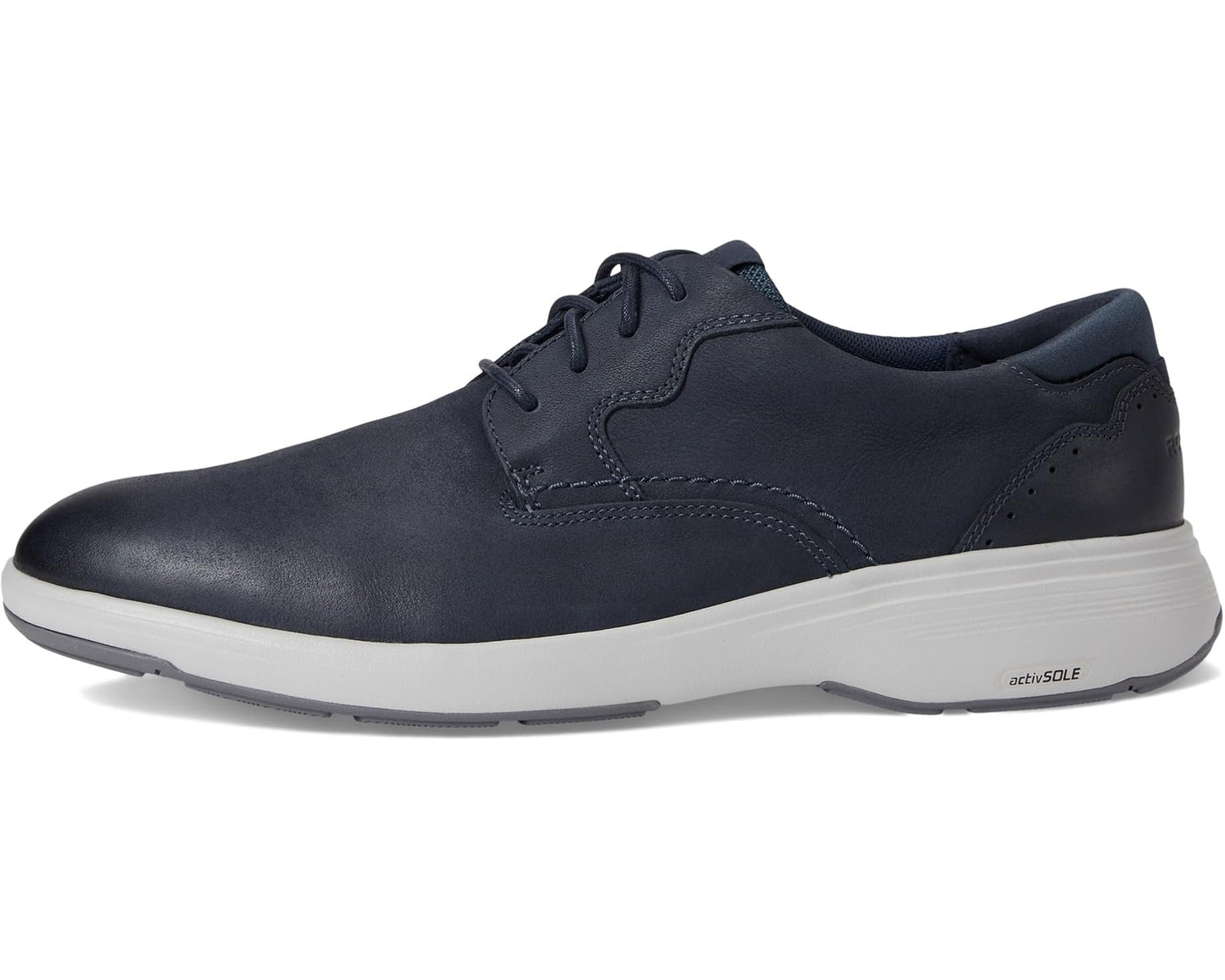 Men's Rockport Noah Plain Toe Dark Blue Leather