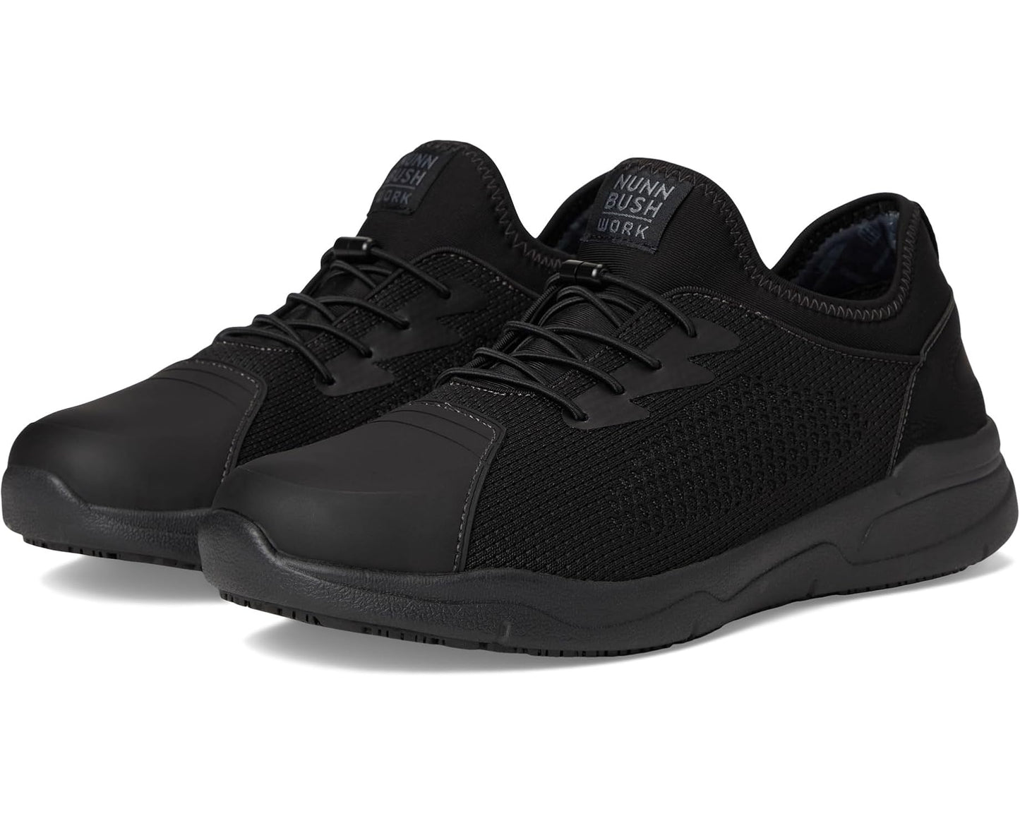 Men's Nunn Bush Grazie Work Oxford Slip-Resistant Work Shoe Athletic Style Sneaker Lace Up Black