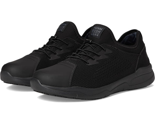 Men's Nunn Bush Grazie Work Oxford Slip-Resistant Work Shoe Athletic Style Sneaker Lace Up Black