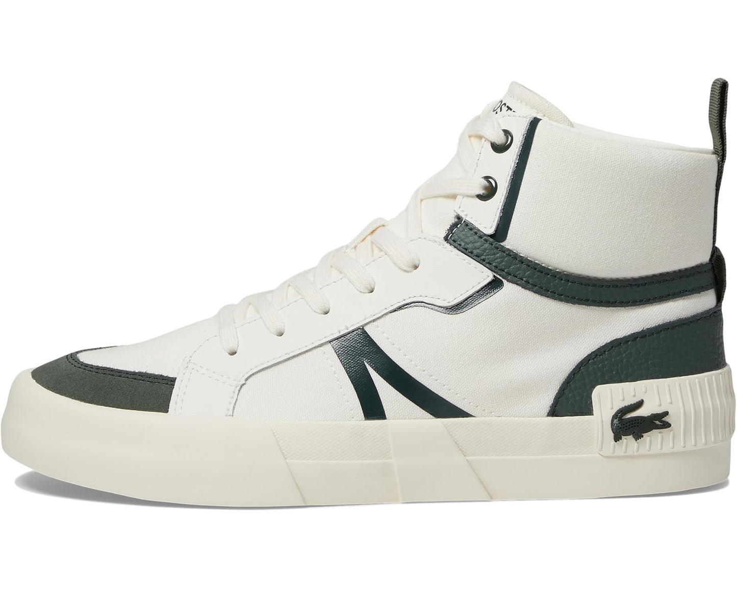 Men's Lacoste L004 Mid Sneakers Off-White/Dark Green