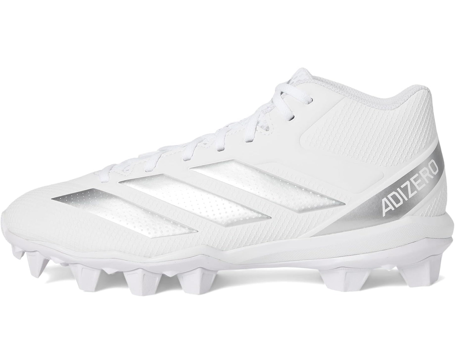Men's adidas Adizero Impact.2 Molded Rubber Football Cleats White/Silver Metallic/White
