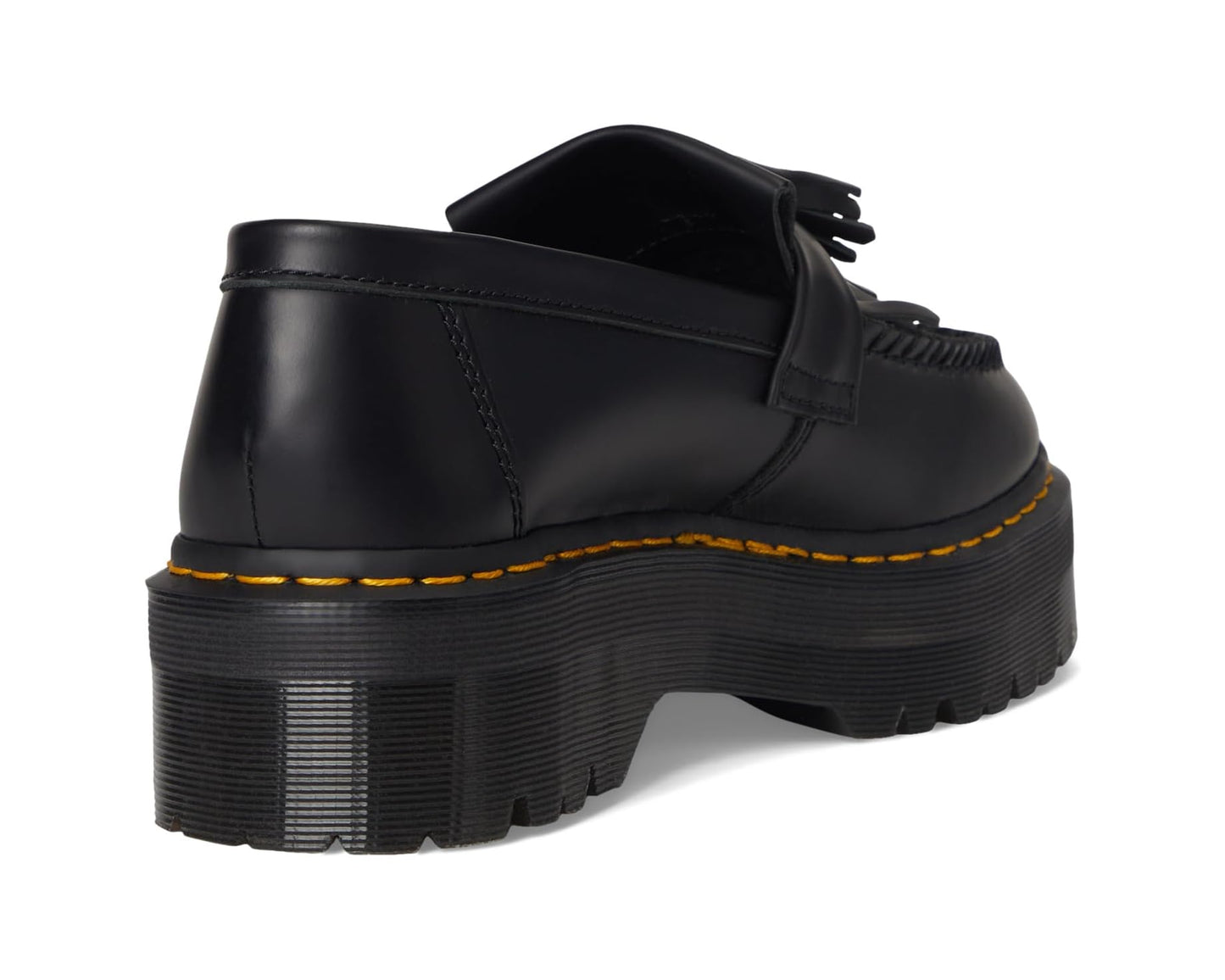 Unisex Dr. Martens Adrian Quad Leather Platform Loafers Black Smooth