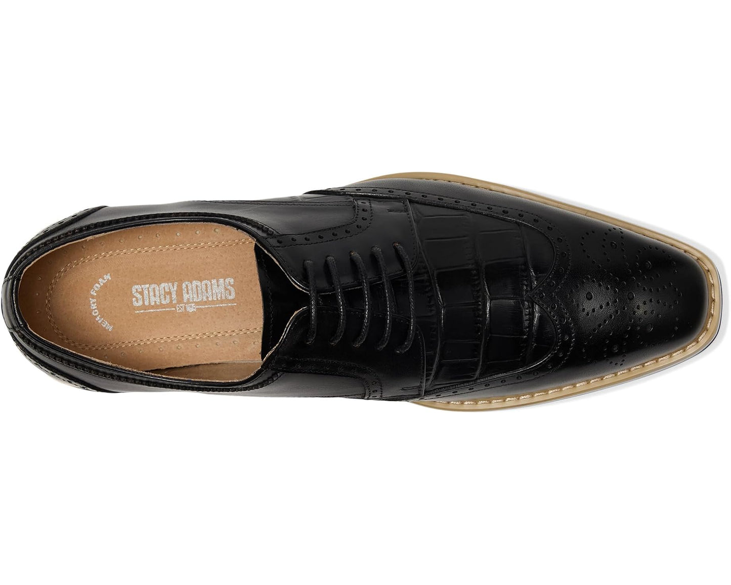 Men's Stacy Adams Beaumont Wing Tip Lace-Up Black