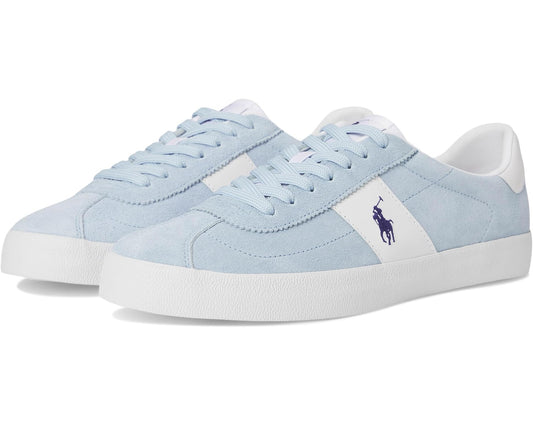 Men's Polo Ralph Lauren Court Vulc Leather-suede Sneaker Light Blue