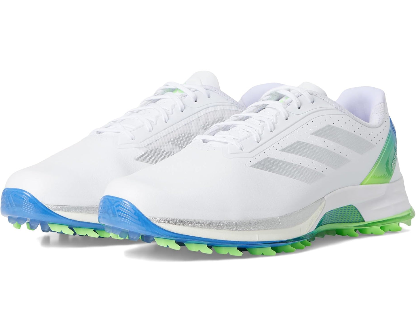 Men's adidas Golf Adizero ZG Spikeless Golf Shoes Footwear White/Silver Metallic/Lime Burst