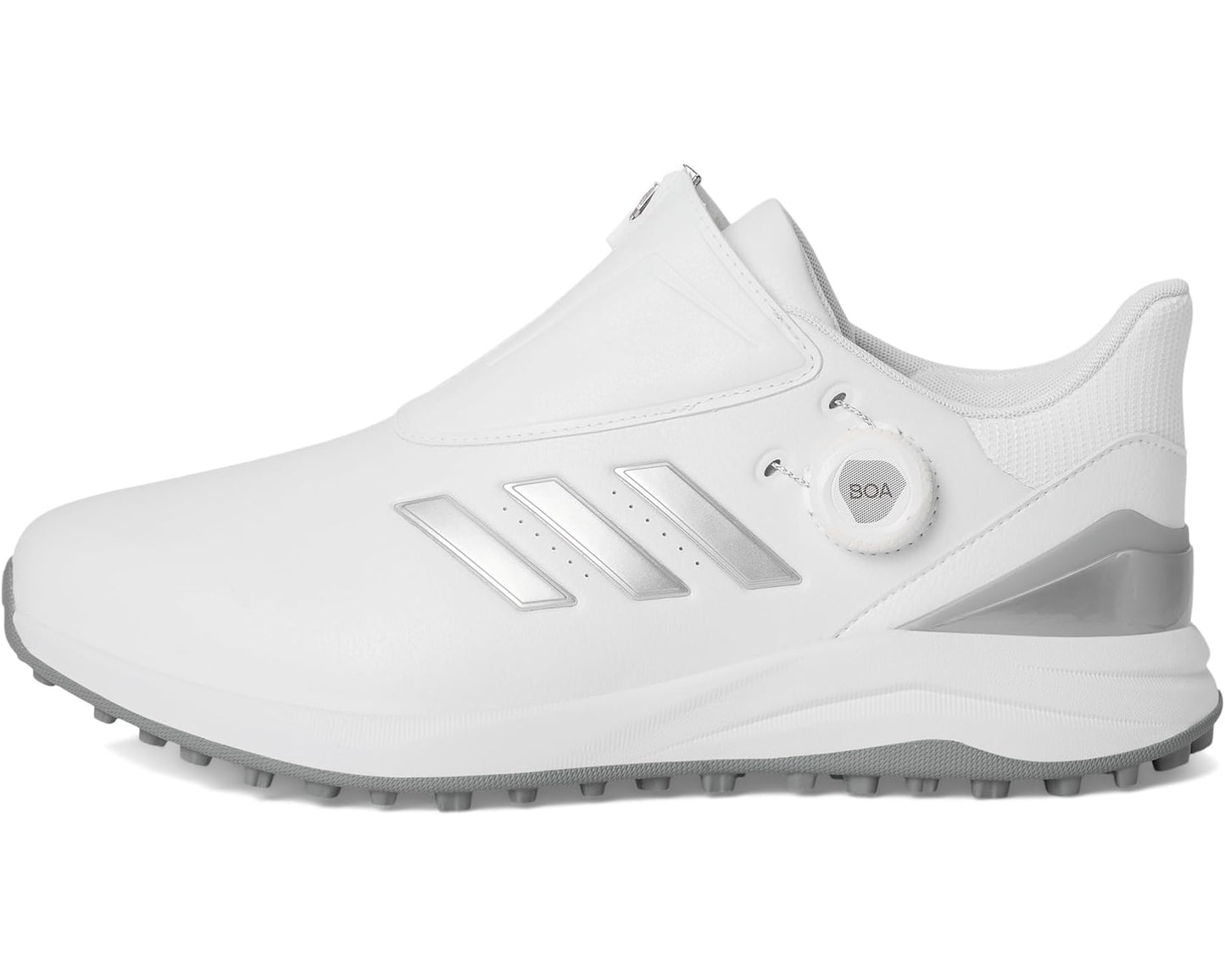 Men's adidas Golf Solarmotion 24 BOA Lightstrike Spikeless Golf Shoes Footwear White/Silvermet/Blueburst