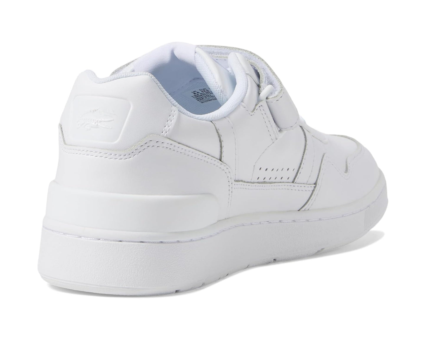 Men's Lacoste T-Clip Velcro Leather Sneakers White/White