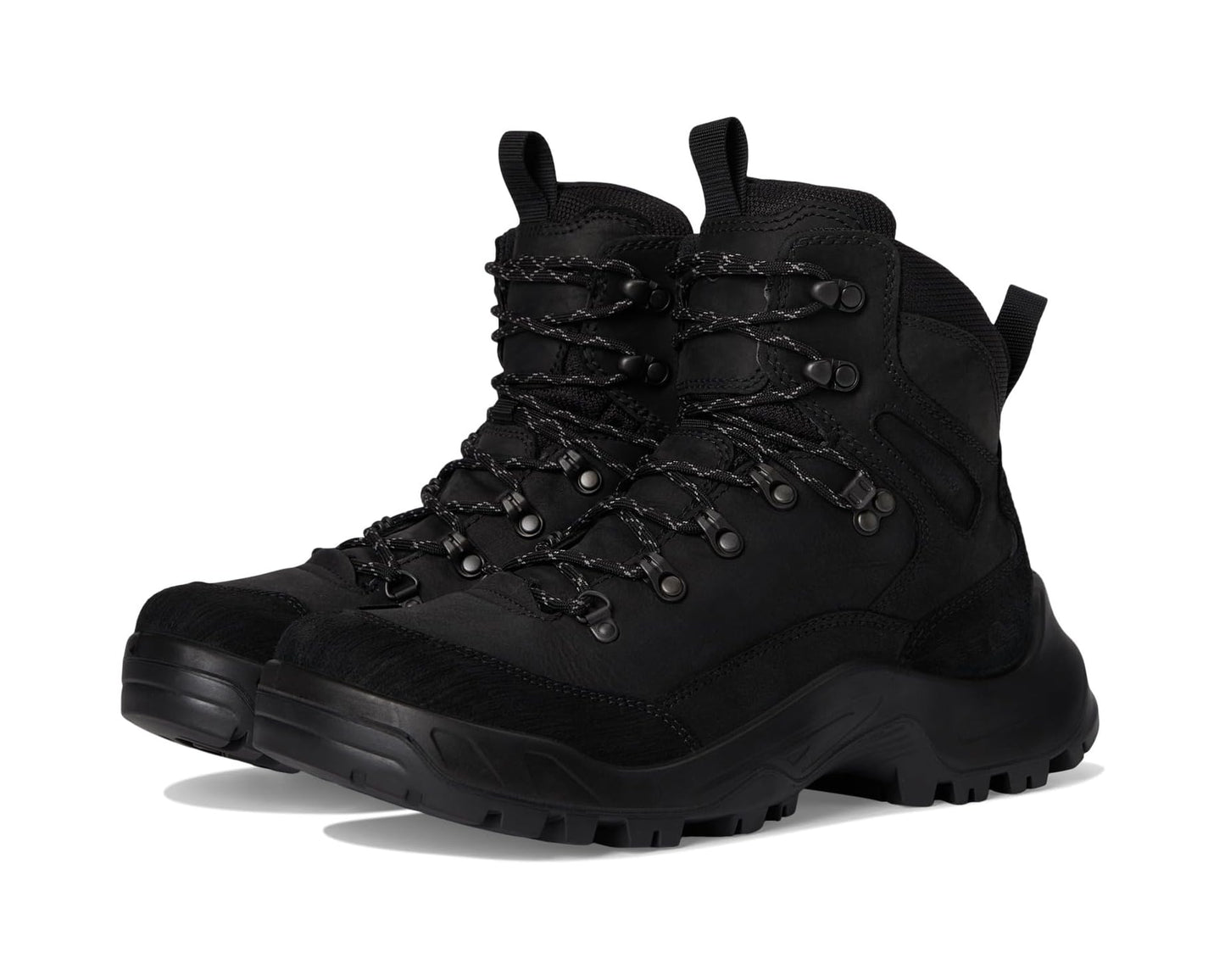 Men's ECCO Sport Offroad Waterproof High Lace-Up Hiking Boots Black Nubuck/Black Oil Nubuck