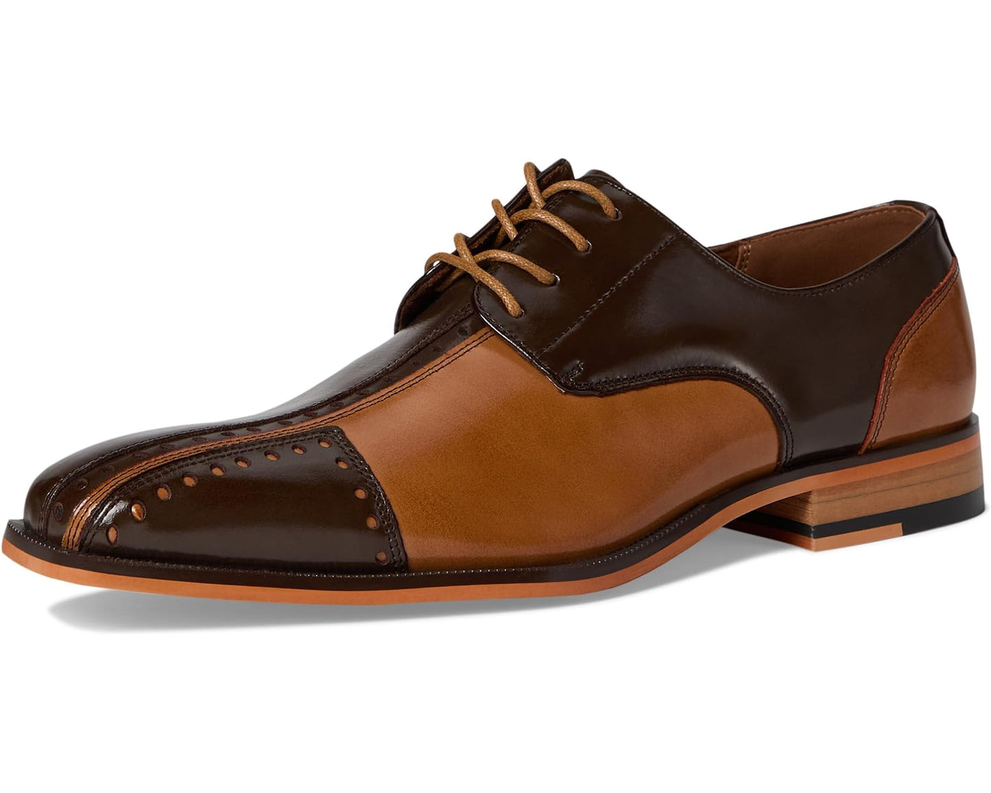 Men's Stacy Adams Palmento Cap Toe Oxford Brown Multi