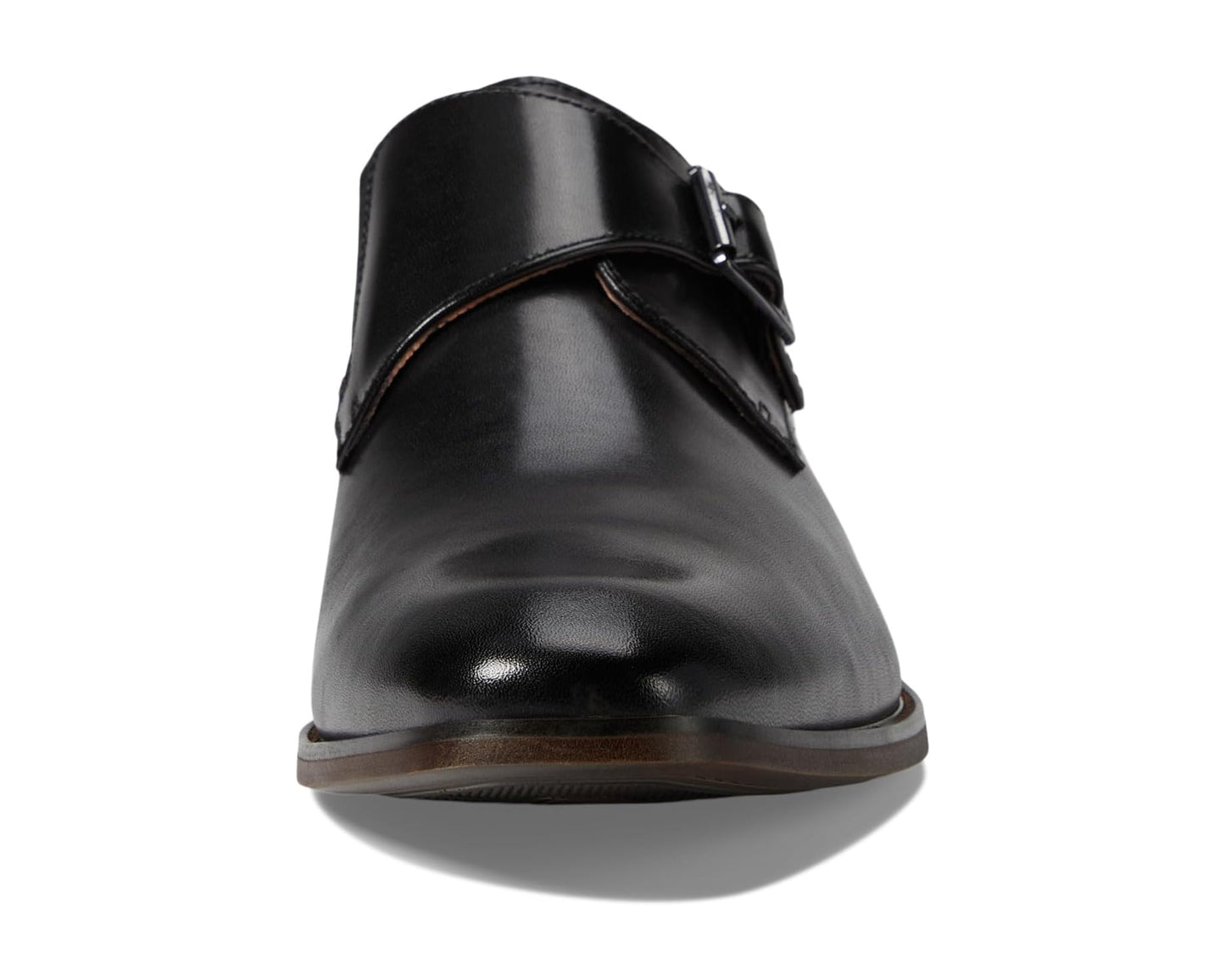 Men's Florsheim Sorrento Plain Toe Single Monk Strap Black Smooth