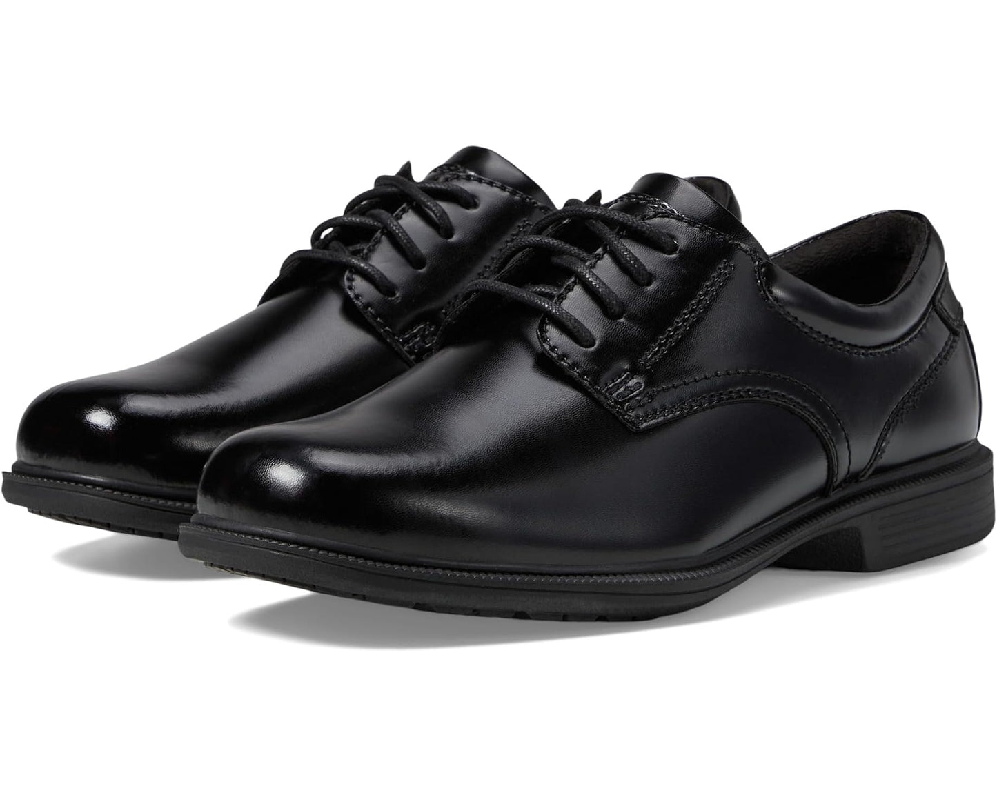 Men's Nunn Bush Baker Street Plain Toe Oxford with KORE Slip Resistant Walking Comfort Technology Black