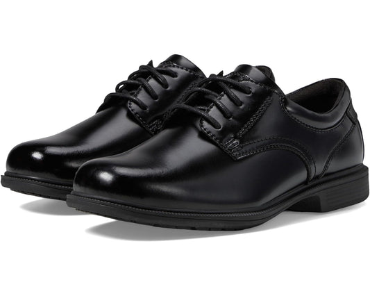 Men's Nunn Bush Baker Street Plain Toe Oxford with KORE Slip Resistant Walking Comfort Technology Black