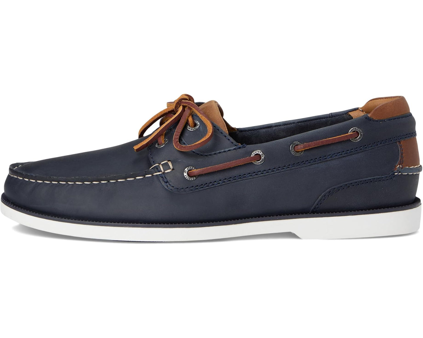 Men's Johnston & Murphy Ventura 2-Eye Boat Shoe Navy Full Grain