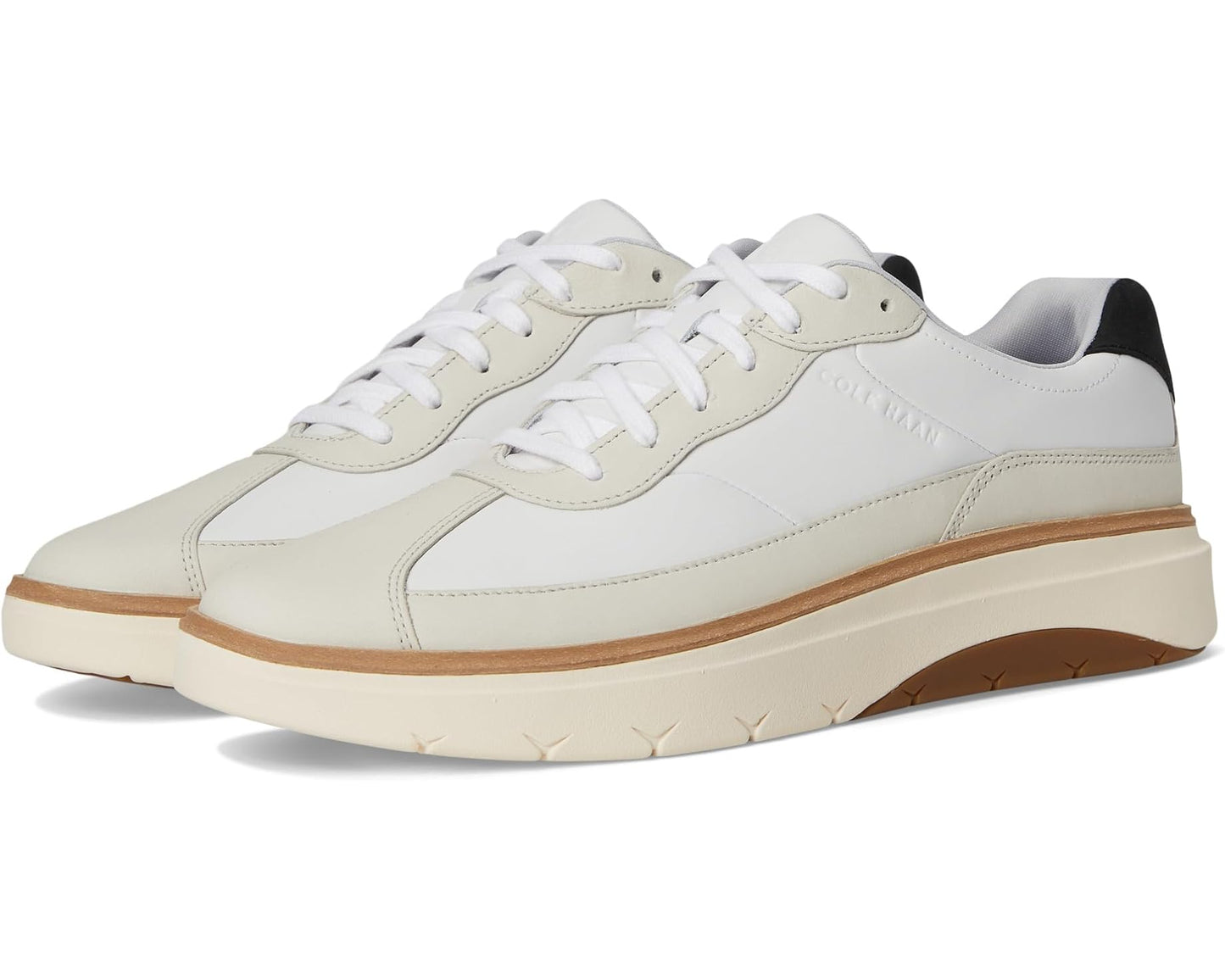 Men's Cole Haan Grandpro Featherarc Bike Toe Sneakers Optic White/Ivory/Black